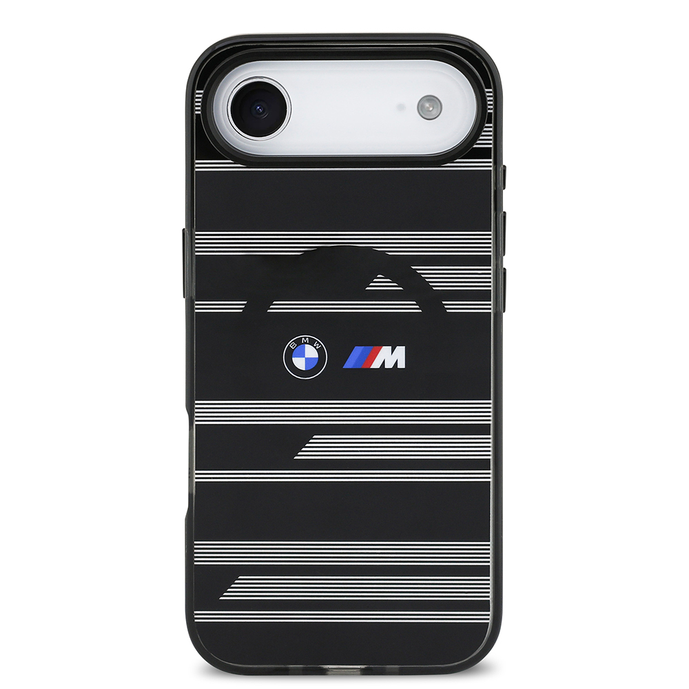 Apple iPhone 17 Air Uyumlu Kılıf BMW Orjinal Lisanslı M-safe Şarj Özellikli Metal Kamera Butonlu Yatay Şeritli M Dizayn Kapak - 8