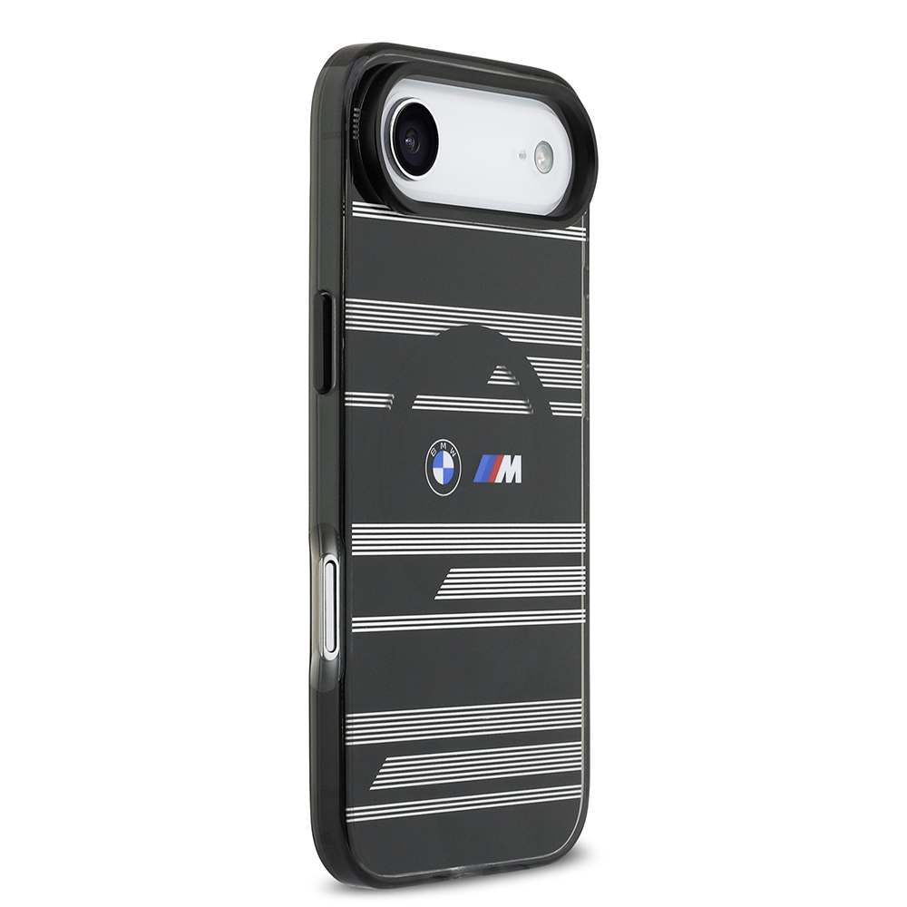 Apple iPhone 17 Air Uyumlu Kılıf BMW Orjinal Lisanslı M-safe Şarj Özellikli Metal Kamera Butonlu Yatay Şeritli M Dizayn Kapak - 9