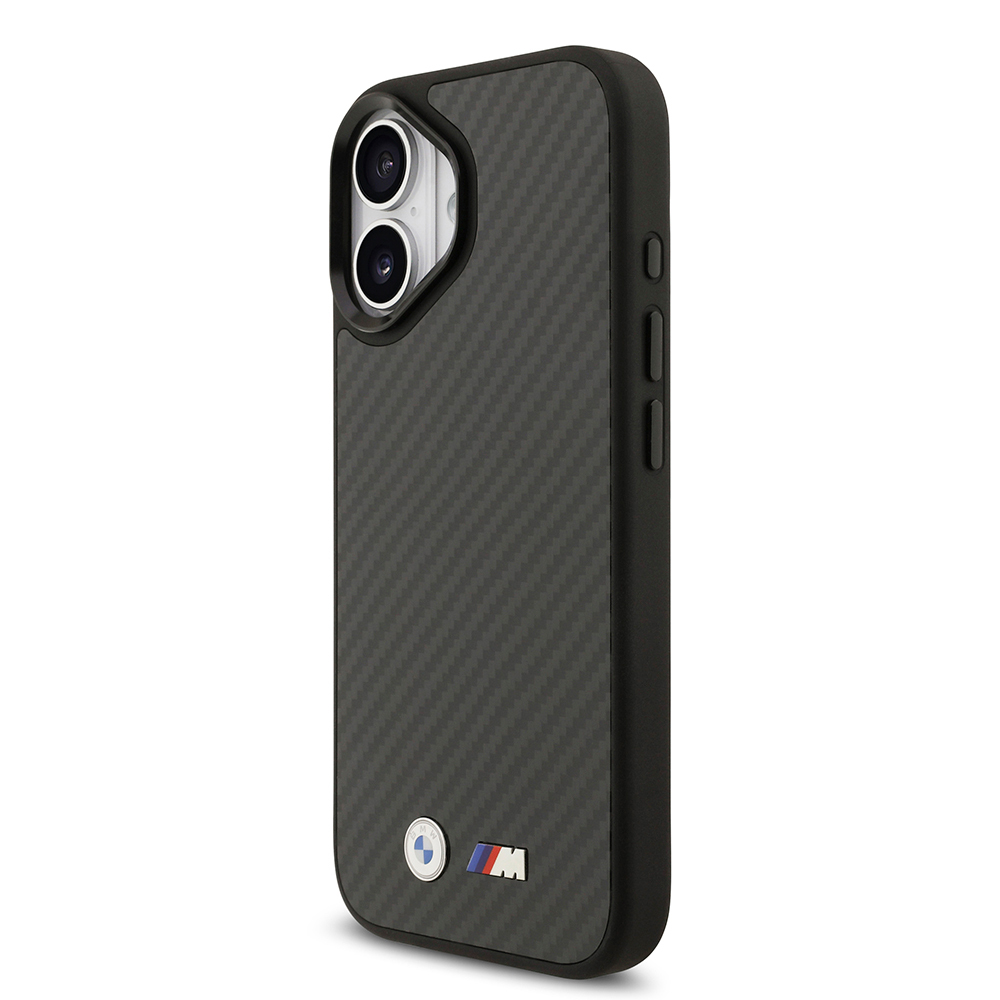 Apple iPhone 17 Uyumlu Kılıf BMW Orjinal Lisanslı M-safe Şarj Özellikli Karbon Fiber Metal Logolu Kevlar Kapak - 1