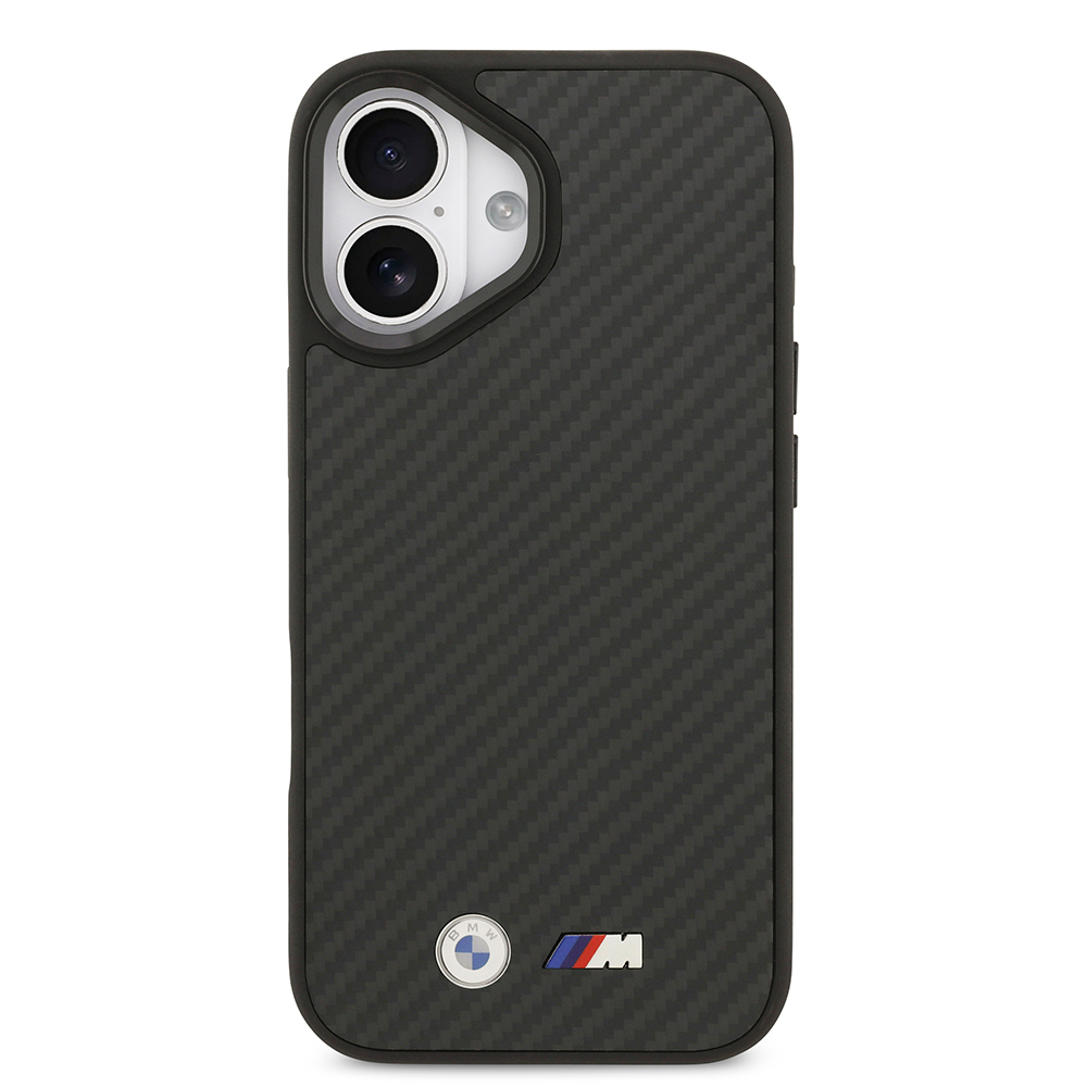Apple iPhone 17 Uyumlu Kılıf BMW Orjinal Lisanslı M-safe Şarj Özellikli Karbon Fiber Metal Logolu Kevlar Kapak - 2