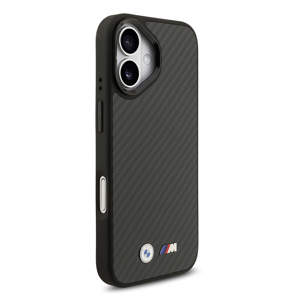 Apple iPhone 17 Uyumlu Kılıf BMW Orjinal Lisanslı M-safe Şarj Özellikli Karbon Fiber Metal Logolu Kevlar Kapak - 3