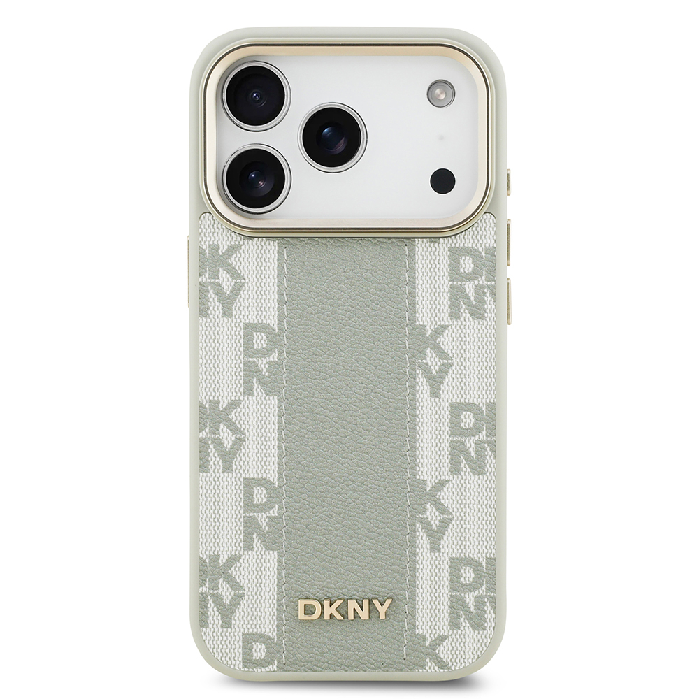 Apple iPhone 17 Pro Uyumlu Kılıf DKNY Orjinal Lisanslı M-safe Şarj Özellikli 3D Yazılı Checkered Pattern Kapak - 2