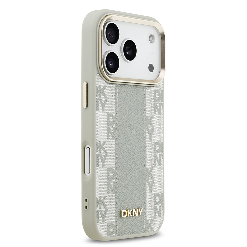 Apple iPhone 17 Pro Uyumlu Kılıf DKNY Orjinal Lisanslı M-safe Şarj Özellikli 3D Yazılı Checkered Pattern Kapak - 3