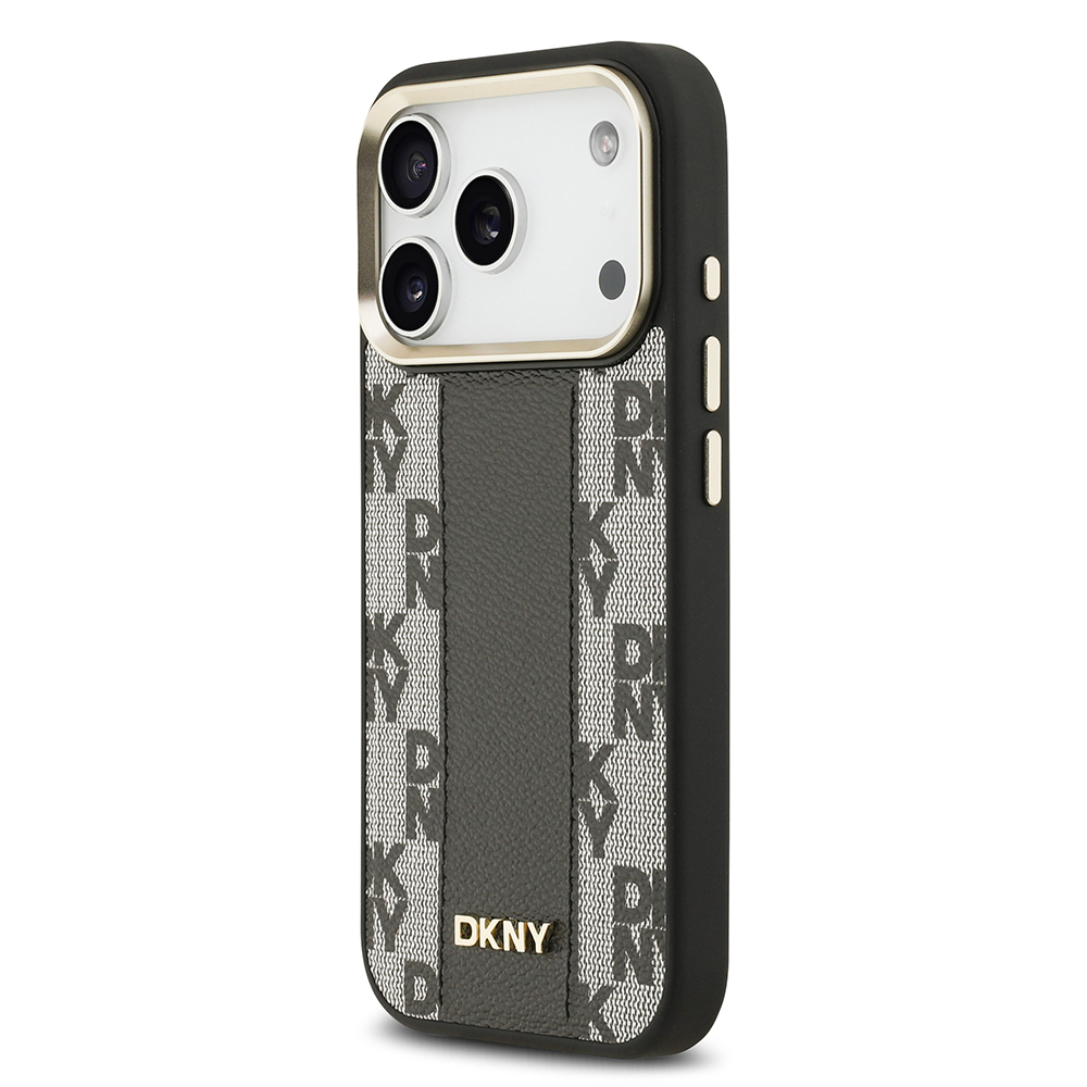 Apple iPhone 17 Pro Uyumlu Kılıf DKNY Orjinal Lisanslı M-safe Şarj Özellikli 3D Yazılı Checkered Pattern Kapak - 7