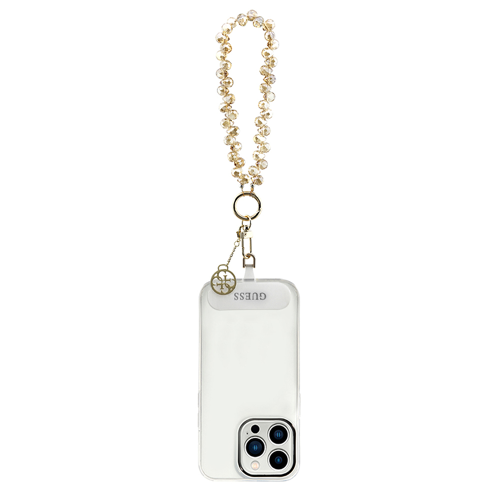 Guess Orjinal Lisanslı 4G Metal Logolu Kristal Taşlı Telefon Bilek Askı Zinciri - 7