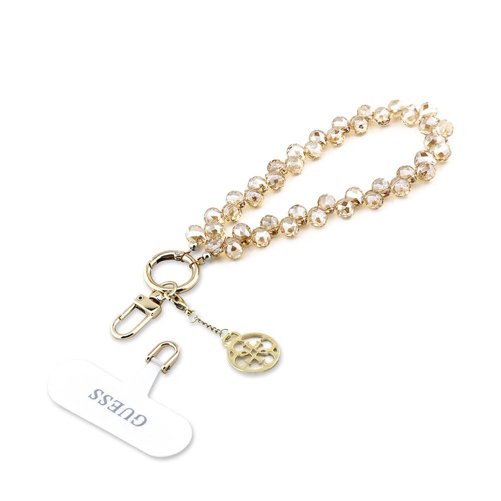 Guess Orjinal Lisanslı 4G Metal Logolu Kristal Taşlı Telefon Bilek Askı Zinciri - 8
