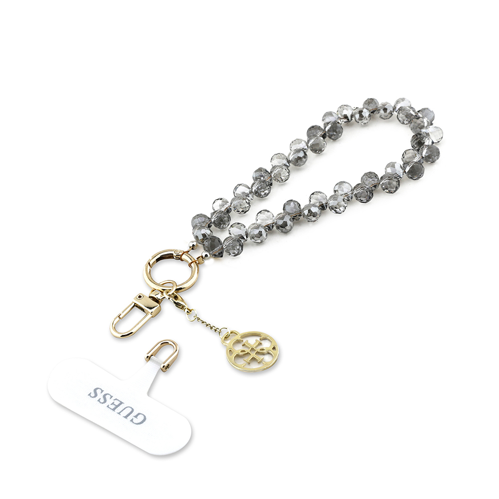 Guess Orjinal Lisanslı 4G Metal Logolu Kristal Taşlı Telefon Bilek Askı Zinciri - 11