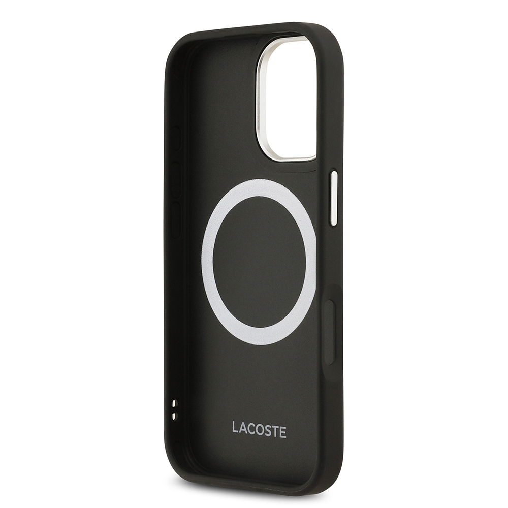 Apple iPhone 17 Uyumlu Kılıf Lacoste Orjinal Lisanslı M-safe Şarj Özellikli Champs Elysees PU Deri Tasarımlı Kapak - 17