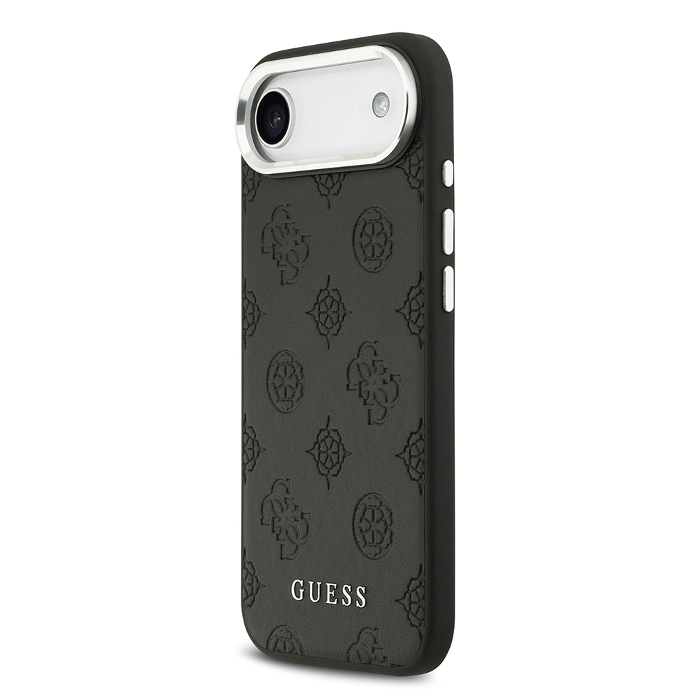 Apple iPhone 17 Air Uyumlu Kılıf Guess Orjinal Lisanslı M-safe Şarj Özellikli Sıcak Baskılı Klasik Yazı Logolu PU Deri Peony Kapak - 1