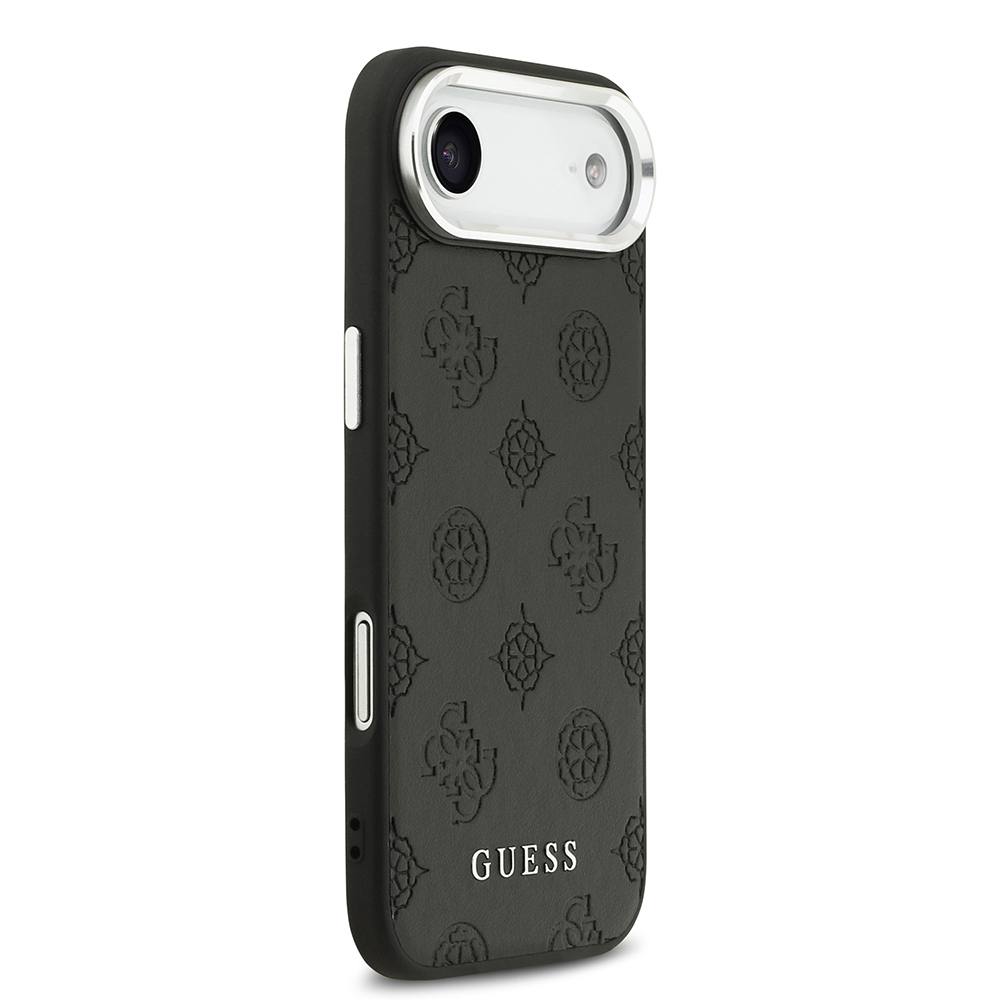 Apple iPhone 17 Air Uyumlu Kılıf Guess Orjinal Lisanslı M-safe Şarj Özellikli Sıcak Baskılı Klasik Yazı Logolu PU Deri Peony Kapak - 3