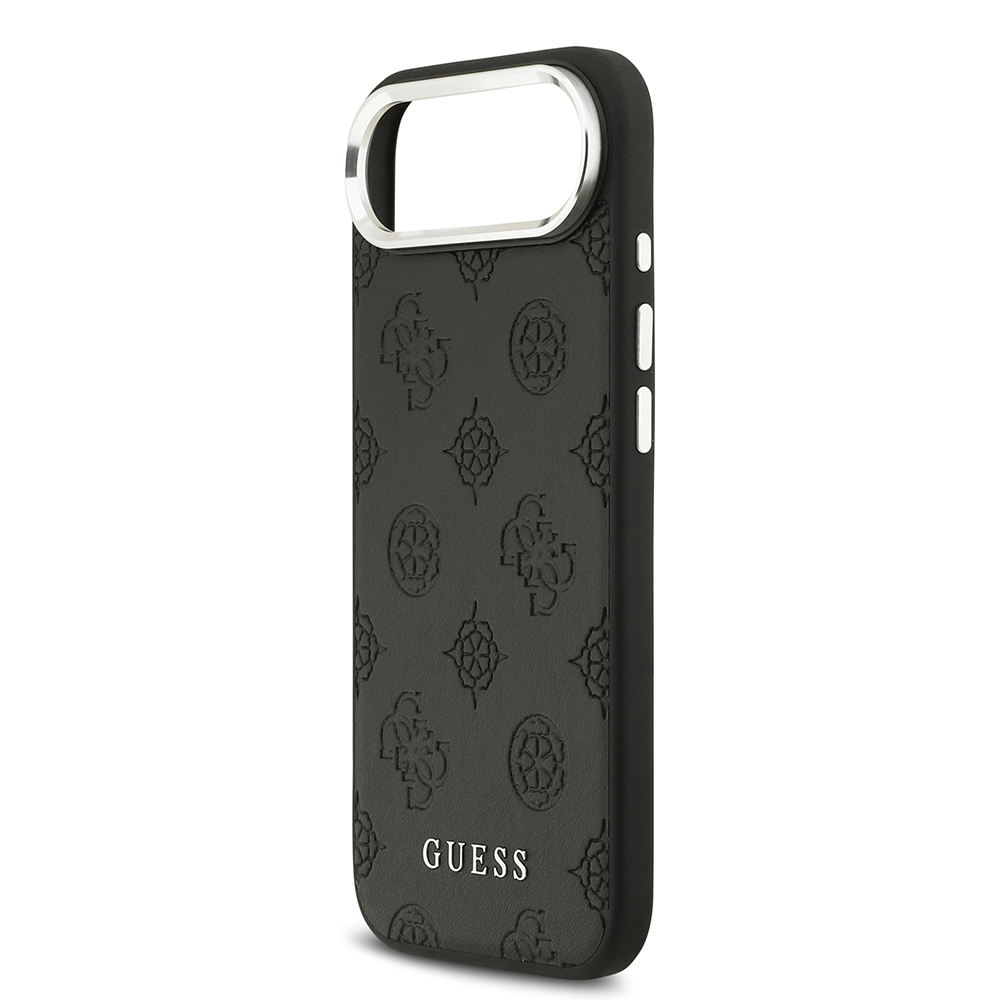 Apple iPhone 17 Air Uyumlu Kılıf Guess Orjinal Lisanslı M-safe Şarj Özellikli Sıcak Baskılı Klasik Yazı Logolu PU Deri Peony Kapak - 5