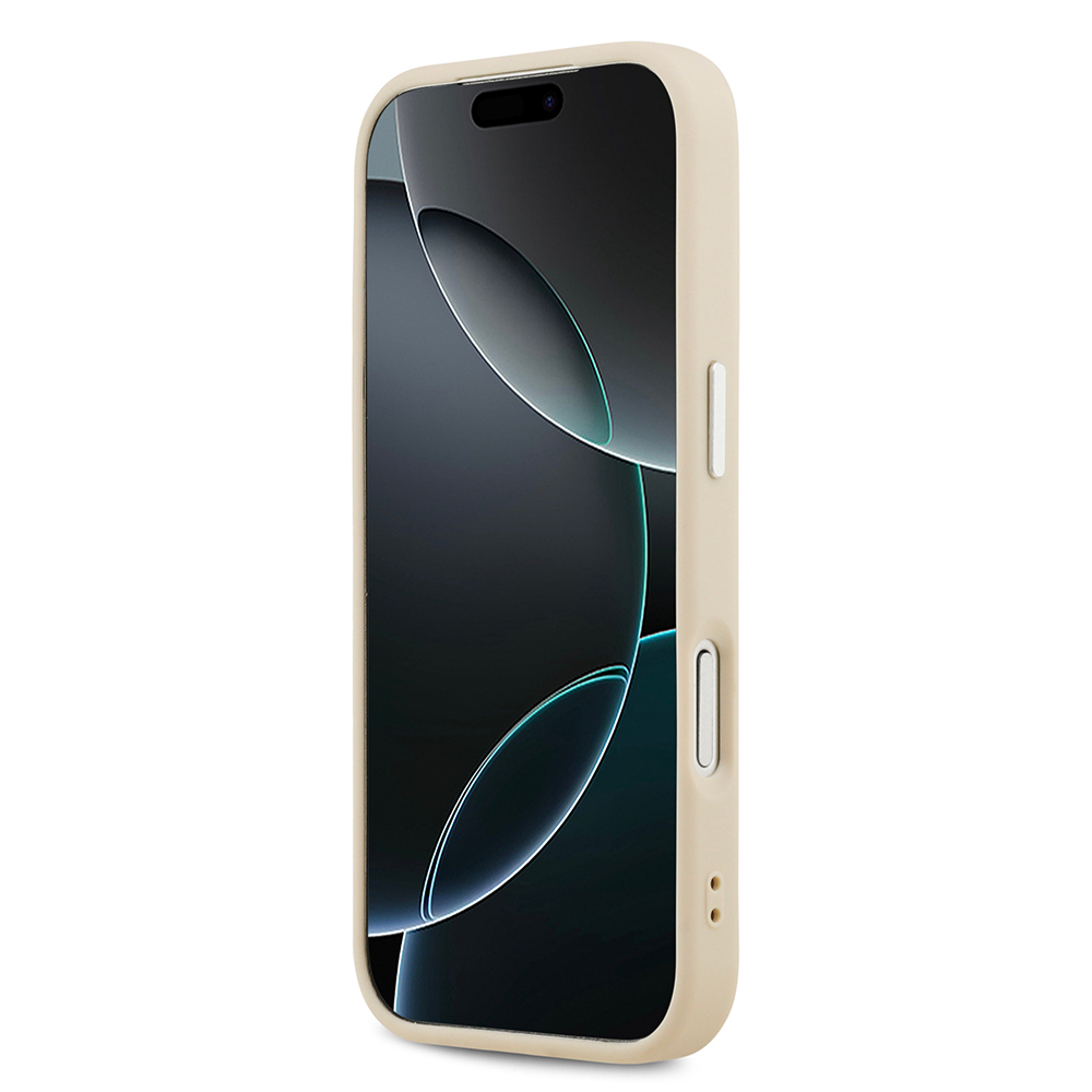 Apple iPhone 17 Pro Uyumlu Kılıf Guess Orjinal Lisanslı M-safe Şarj Özellikli Sıcak Baskılı Klasik Yazı Logolu PU Deri Peony Kapak - 5