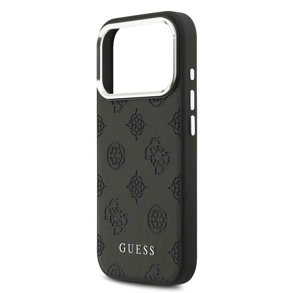 Apple iPhone 17 Pro Uyumlu Kılıf Guess Orjinal Lisanslı M-safe Şarj Özellikli Sıcak Baskılı Klasik Yazı Logolu PU Deri Peony Kapak - 16
