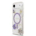 Apple iPhone 17 Air Uyumlu Kılıf Guess Orjinal Lisanslı M-safe Şarj Özellikli Transparan Resin Flowers Kapak - 1