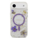 Apple iPhone 17 Air Uyumlu Kılıf Guess Orjinal Lisanslı M-safe Şarj Özellikli Transparan Resin Flowers Kapak - 2