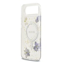 Apple iPhone 17 Air Uyumlu Kılıf Guess Orjinal Lisanslı M-safe Şarj Özellikli Transparan Resin Flowers Kapak - 6