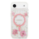 Apple iPhone 17 Air Uyumlu Kılıf Guess Orjinal Lisanslı M-safe Şarj Özellikli Transparan Resin Flowers Kapak - 8