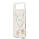 Apple iPhone 17 Air Uyumlu Kılıf Guess Orjinal Lisanslı M-safe Şarj Özellikli Transparan Resin Flowers Kapak - 12