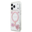 Apple iPhone 17 Pro Uyumlu Kılıf Guess Orjinal Lisanslı M-safe Şarj Özellikli Transparan Resin Flowers Kapak - 1