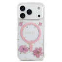 Apple iPhone 17 Pro Uyumlu Kılıf Guess Orjinal Lisanslı M-safe Şarj Özellikli Transparan Resin Flowers Kapak - 2