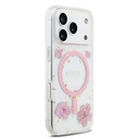 Apple iPhone 17 Pro Uyumlu Kılıf Guess Orjinal Lisanslı M-safe Şarj Özellikli Transparan Resin Flowers Kapak - 3