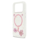 Apple iPhone 17 Pro Uyumlu Kılıf Guess Orjinal Lisanslı M-safe Şarj Özellikli Transparan Resin Flowers Kapak - 5
