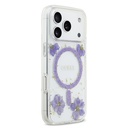 Apple iPhone 17 Pro Uyumlu Kılıf Guess Orjinal Lisanslı M-safe Şarj Özellikli Transparan Resin Flowers Kapak - 9