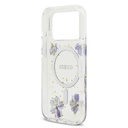Apple iPhone 17 Pro Uyumlu Kılıf Guess Orjinal Lisanslı M-safe Şarj Özellikli Transparan Resin Flowers Kapak - 12