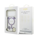 Apple iPhone 17 Pro Uyumlu Kılıf Guess Orjinal Lisanslı M-safe Şarj Özellikli Transparan Resin Flowers Kapak - 14