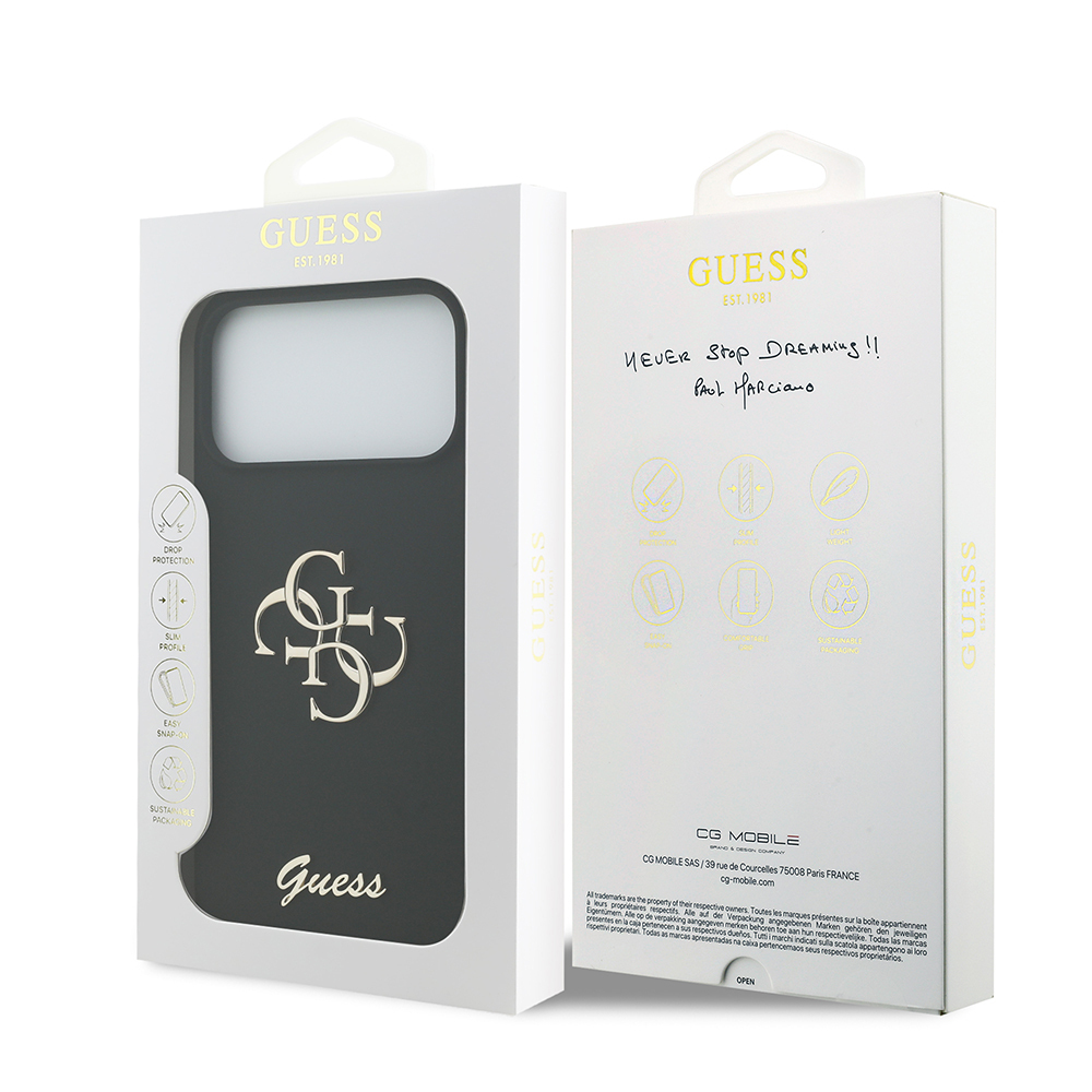 Apple iPhone 17 Pro Max Uyumlu Kılıf Guess Orjinal Lisanslı Grained Yazı Logolu Kapak - 28