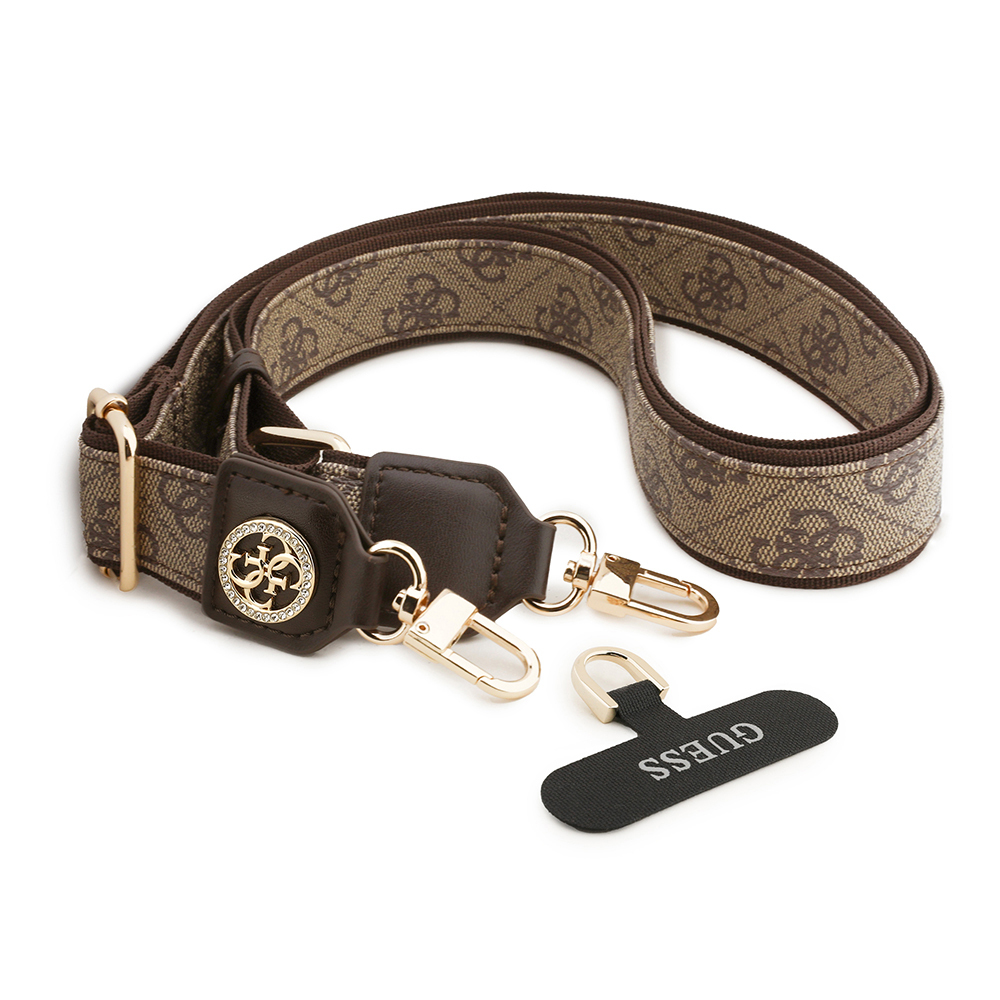 Guess Orjinal Lisanslı Taşlı 4G Metal Logolu Çapraz Vücut Telefon Askı Kayışı 150cm - 1