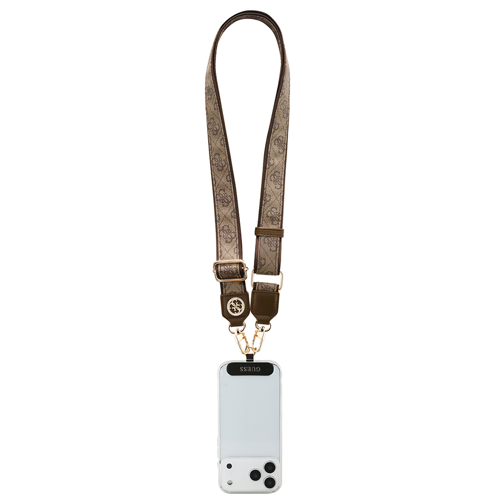 Guess Orjinal Lisanslı Taşlı 4G Metal Logolu Çapraz Vücut Telefon Askı Kayışı 150cm - 3