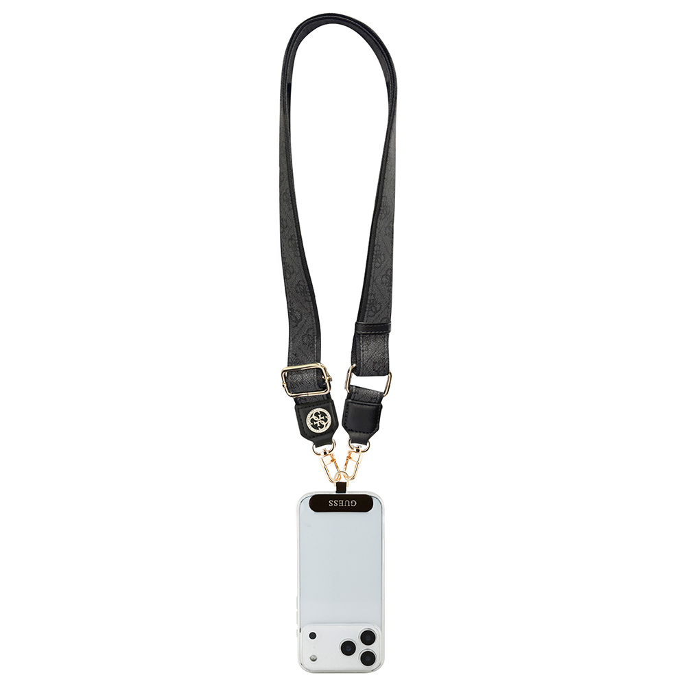 Guess Orjinal Lisanslı Taşlı 4G Metal Logolu Çapraz Vücut Telefon Askı Kayışı 150cm - 6