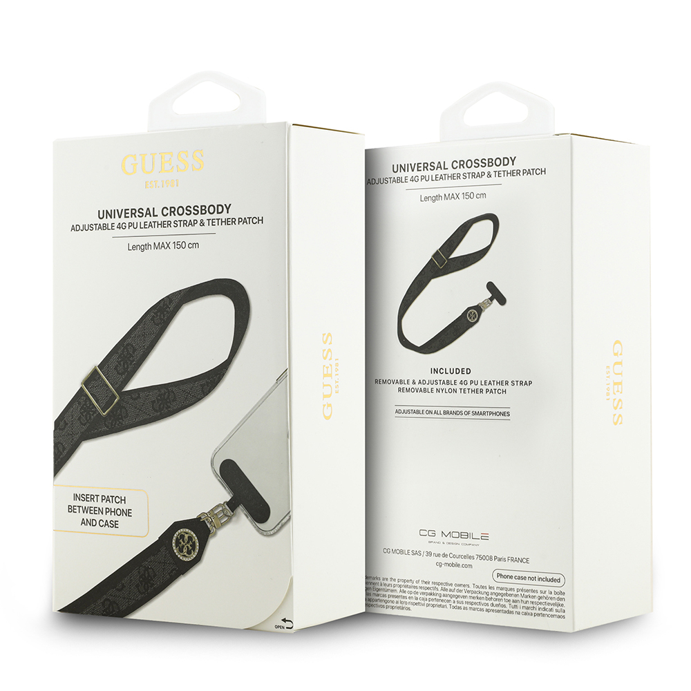Guess Orjinal Lisanslı Taşlı 4G Metal Logolu Çapraz Vücut Telefon Askı Kayışı 150cm - 11