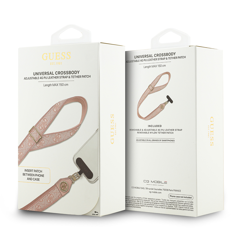 Guess Orjinal Lisanslı Taşlı 4G Metal Logolu Çapraz Vücut Telefon Askı Kayışı 150cm - 12