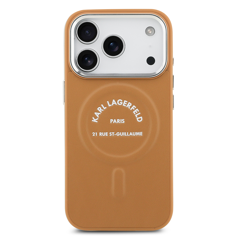 Apple iPhone 17 Pro Max Uyumlu Kılıf Karl Lagerfeld Orjinal Lisanslı M-safe Şarj Özellikli Metal Kamera ve Buton Tasarımlı Paris RSG PU Deri Kapak - 8