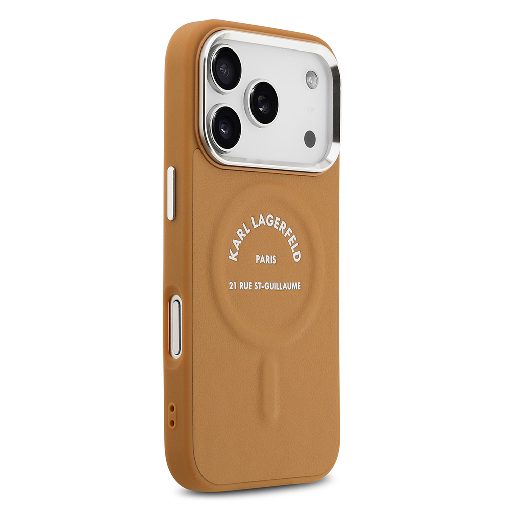 Apple iPhone 17 Pro Max Uyumlu Kılıf Karl Lagerfeld Orjinal Lisanslı M-safe Şarj Özellikli Metal Kamera ve Buton Tasarımlı Paris RSG PU Deri Kapak - 9
