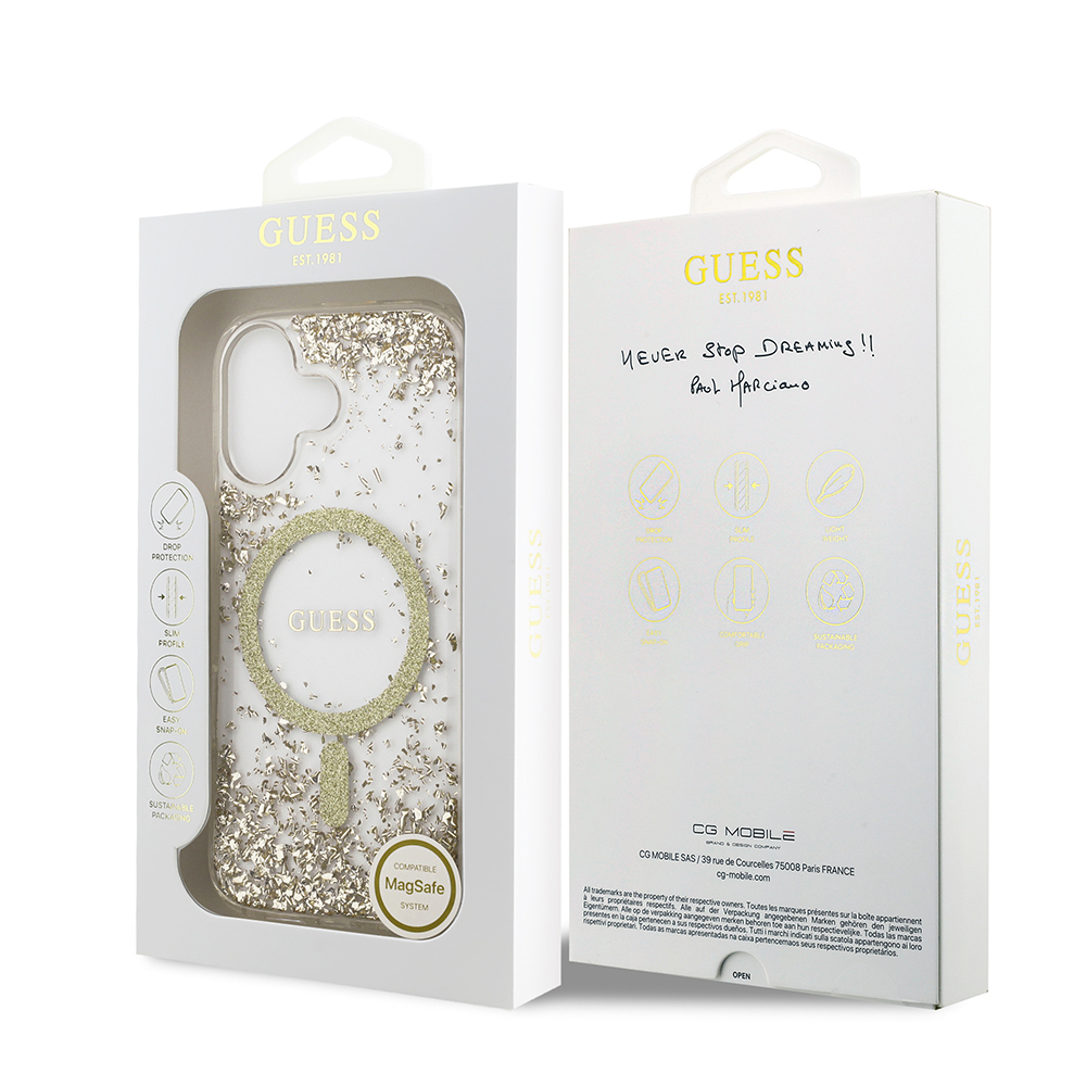 Apple iPhone 17 Uyumlu Kılıf Guess Orjinal Lisanslı M-safe Şarj Özellikli Transparan Resin Bottom Kapak - 7