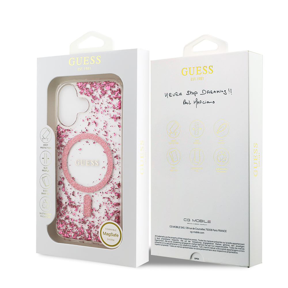 Apple iPhone 17 Uyumlu Kılıf Guess Orjinal Lisanslı M-safe Şarj Özellikli Transparan Resin Bottom Kapak - 14