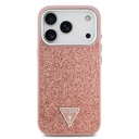 Apple iPhone 17 Pro Uyumlu Kılıf Guess Orjinal Lisanslı M-safe Şarj Özellikli Metal Kamera Çerçeveli Üçgen Logolu Glitter Kapak - 2