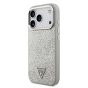 Apple iPhone 17 Pro Uyumlu Kılıf Guess Orjinal Lisanslı M-safe Şarj Özellikli Metal Kamera Çerçeveli Üçgen Logolu Glitter Kapak - 7