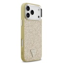 Apple iPhone 17 Pro Max Uyumlu Kılıf Guess Orjinal Lisanslı M-safe Şarj Özellikli Metal Kamera Çerçeveli Üçgen Logolu Glitter Kapak - 9