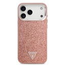 Apple iPhone 17 Pro Max Uyumlu Kılıf Guess Orjinal Lisanslı M-safe Şarj Özellikli Metal Kamera Çerçeveli Üçgen Logolu Glitter Kapak - 14