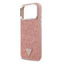 Apple iPhone 17 Pro Max Uyumlu Kılıf Guess Orjinal Lisanslı M-safe Şarj Özellikli Metal Kamera Çerçeveli Üçgen Logolu Glitter Kapak - 17