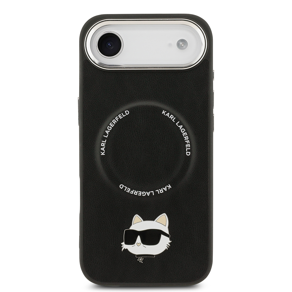 Apple iPhone 17 Air Uyumlu Kılıf Karl Lagerfeld Orjinal Lisanslı M-safe Şarj Özellikli Metal Kamera ve Buton Tasarımlı Choupette PU Deri Kapak - 2