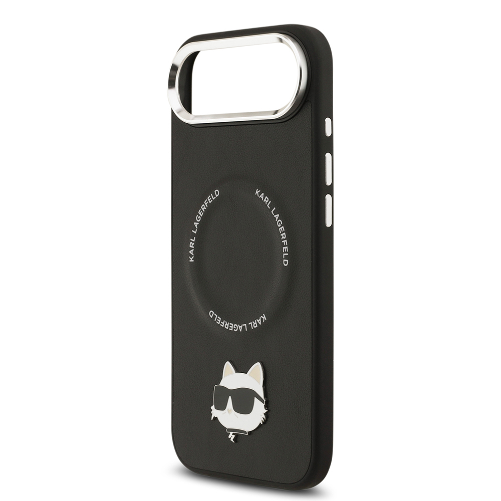 Apple iPhone 17 Air Uyumlu Kılıf Karl Lagerfeld Orjinal Lisanslı M-safe Şarj Özellikli Metal Kamera ve Buton Tasarımlı Choupette PU Deri Kapak - 5