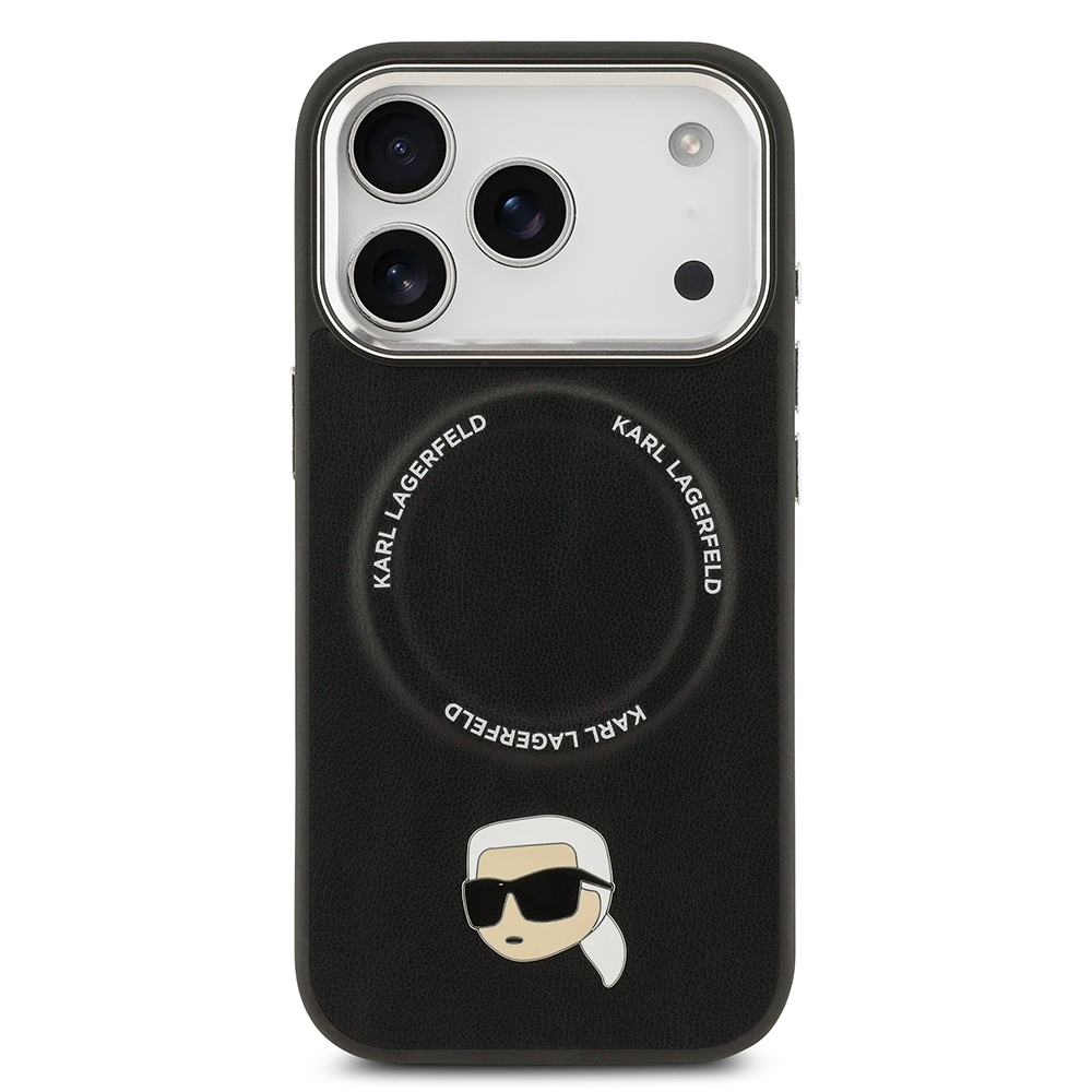 Apple iPhone 17 Pro Max Uyumlu Kılıf Karl Lagerfeld Orjinal Lisanslı M-safe Şarj Özellikli Metal Kamera ve Buton Tasarımlı Karl PU Deri Kapak - 2