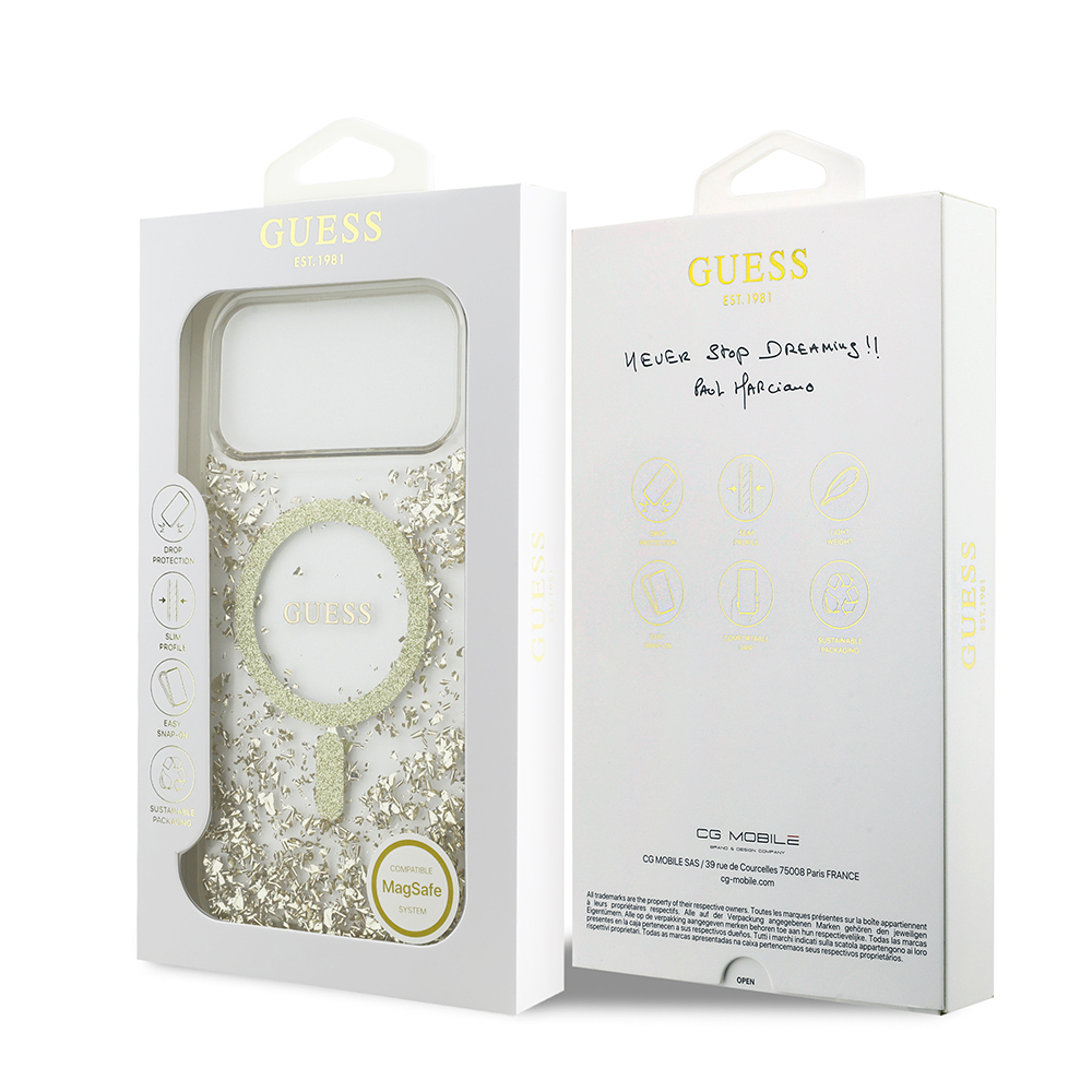 Apple iPhone 17 Pro Max Uyumlu Kılıf Guess Orjinal Lisanslı M-safe Şarj Özellikli Transparan Resin Bottom Kapak - 7