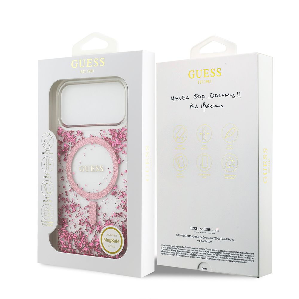 Apple iPhone 17 Pro Max Uyumlu Kılıf Guess Orjinal Lisanslı M-safe Şarj Özellikli Transparan Resin Bottom Kapak - 14