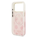 Apple iPhone 17 Pro Max Uyumlu Kılıf Guess Orjinal Lisanslı M-safe Şarj Özellikli Simli Peony Desenli Silikon Kapak - 6